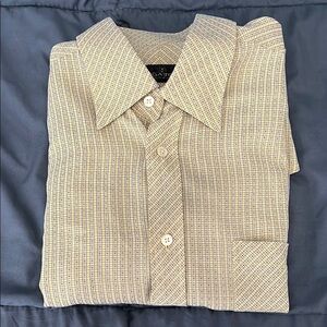 Bugatchi Yellow Print Casual Button Down Shirt Size L